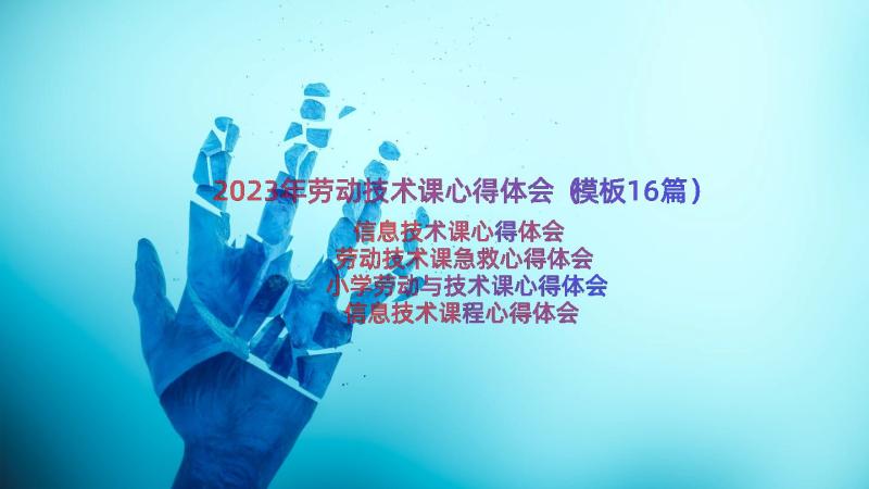 2023年劳动技术课心得体会（模板16篇）