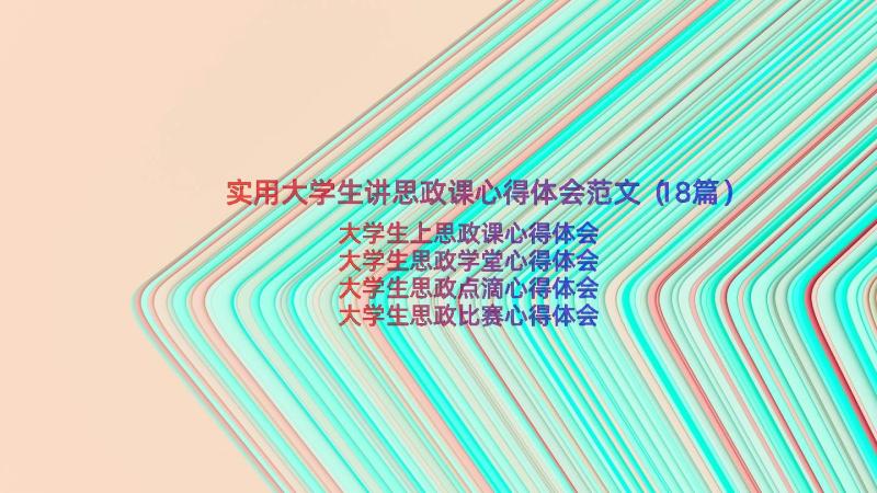 实用大学生讲思政课心得体会范文（18篇）