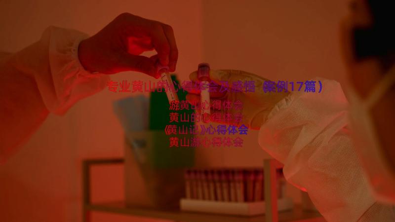 专业黄山的心得体会及感悟（案例17篇）