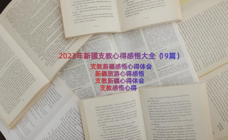 2023年新疆支教心得感悟大全（19篇）