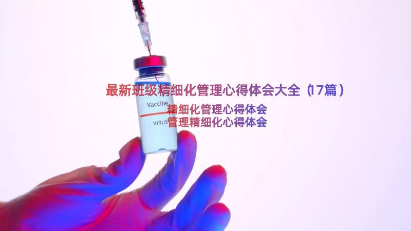 最新班级精细化管理心得体会大全（17篇）