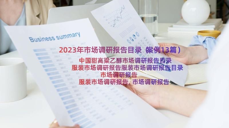 2023年市场调研报告目录（案例13篇）