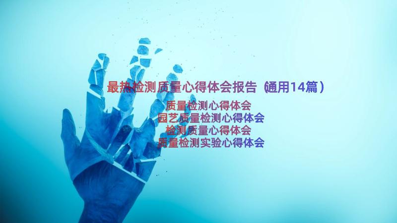 最热检测质量心得体会报告（通用14篇）