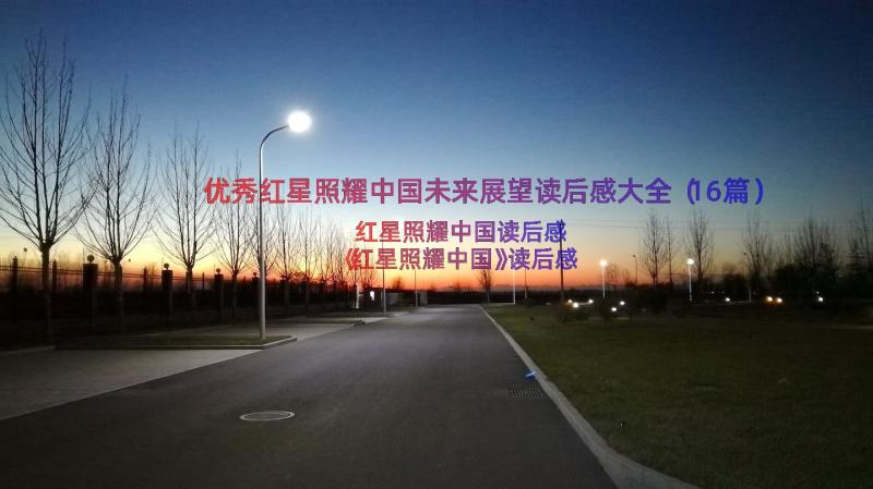 优秀红星照耀中国未来展望读后感大全（16篇）