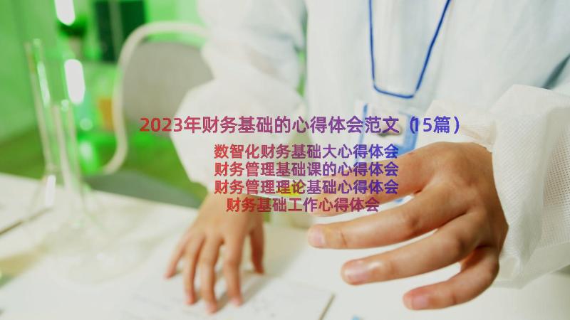 2023年财务基础的心得体会范文（15篇）