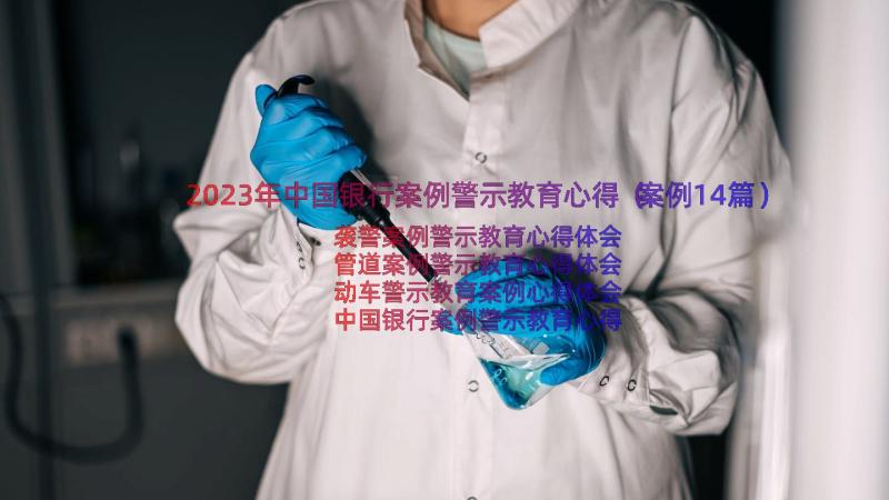 2023年中国银行案例警示教育心得（案例14篇）