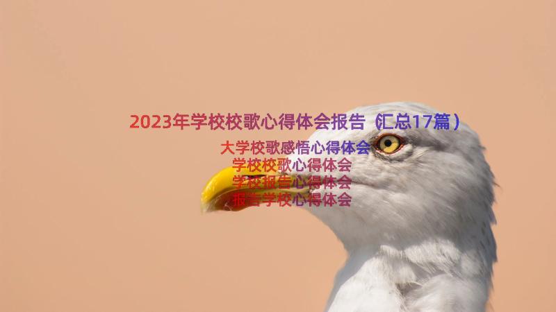 2023年学校校歌心得体会报告（汇总17篇）