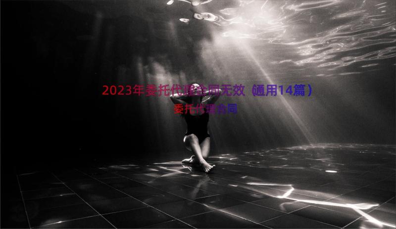 2023年委托代理合同无效（通用14篇）