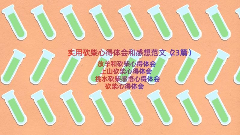 实用砍柴心得体会和感想范文（23篇）