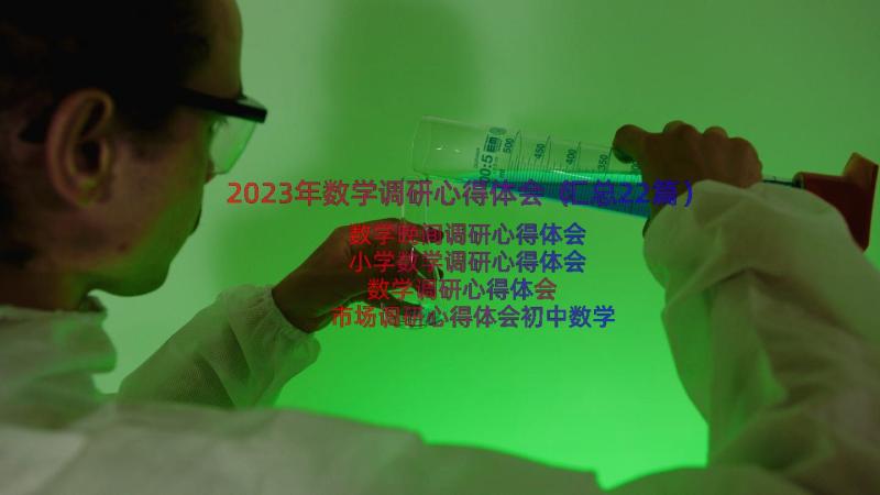 2023年数学调研心得体会（汇总22篇）