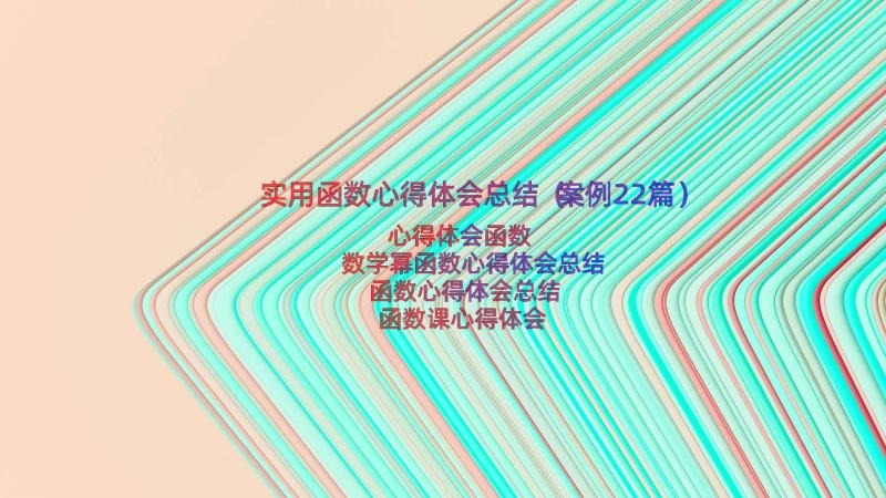 实用函数心得体会总结（案例22篇）