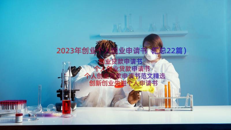 2023年创业个人创业申请书（汇总22篇）