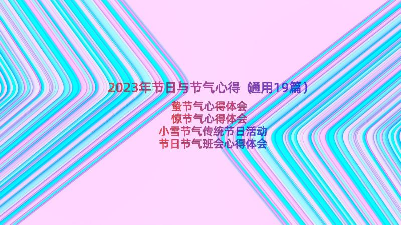 2023年节日与节气心得（通用19篇）