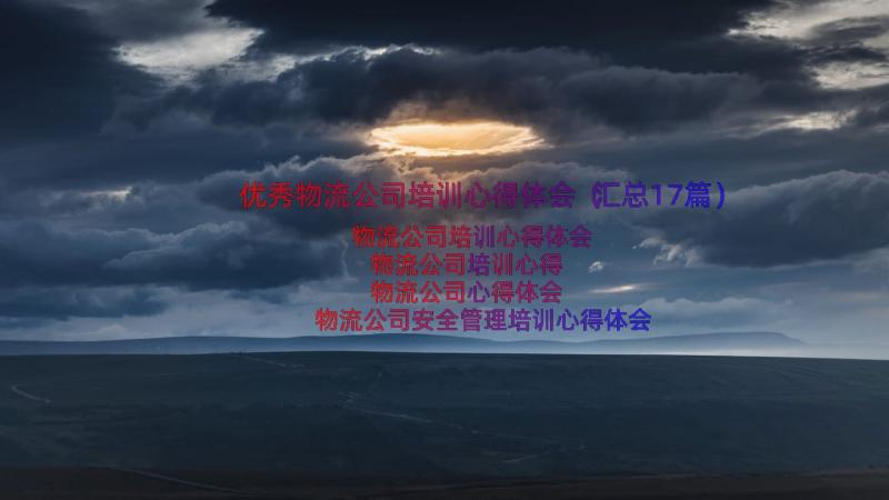 优秀物流公司培训心得体会（汇总17篇）