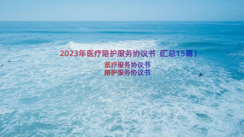 2023年医疗陪护服务协议书（汇总15篇）