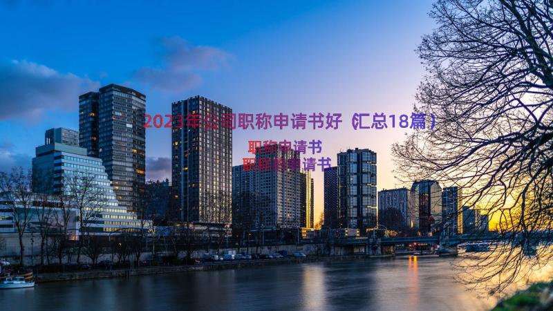 2023年公司职称申请书好（汇总18篇）