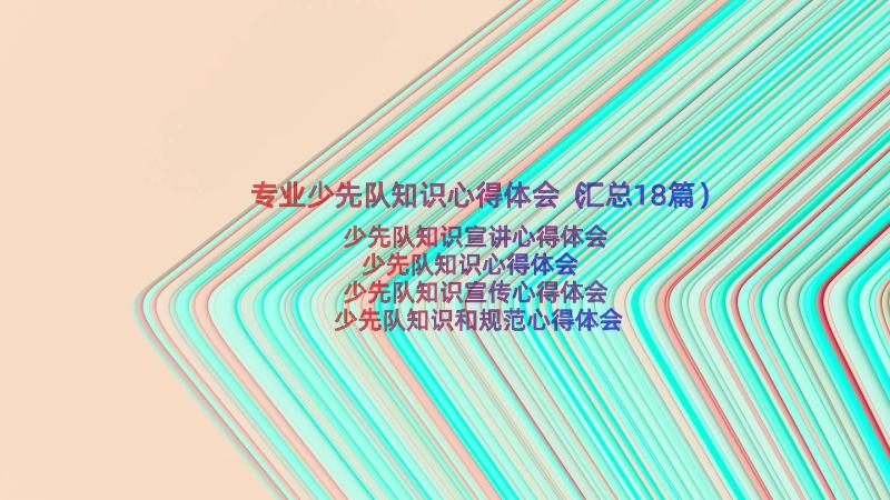 专业少先队知识心得体会（汇总18篇）