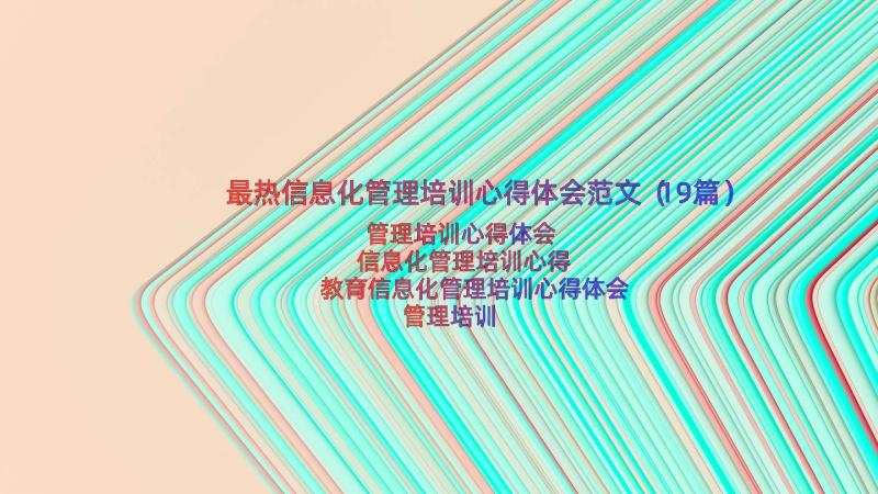 最热信息化管理培训心得体会范文（19篇）