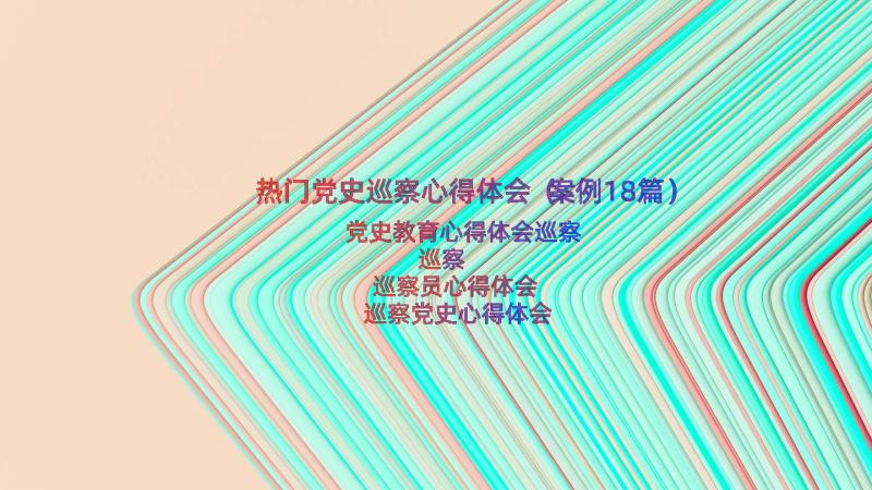 热门党史巡察心得体会（案例18篇）