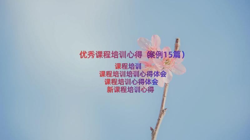 优秀课程培训心得（案例15篇）