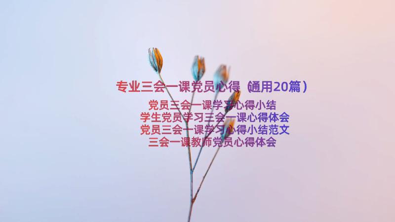 专业三会一课党员心得（通用20篇）