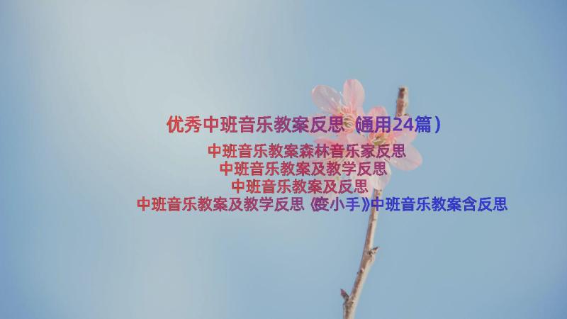 优秀中班音乐教案反思（通用24篇）