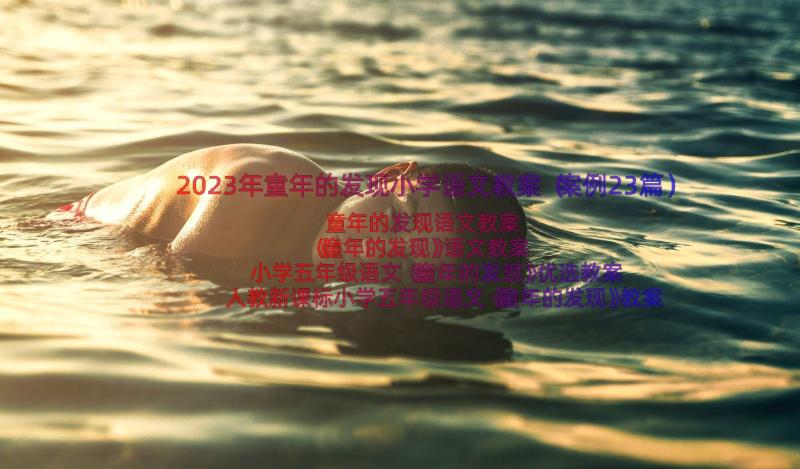 2023年童年的发现小学语文教案（案例23篇）