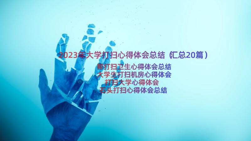 2023年大学打扫心得体会总结（汇总20篇）