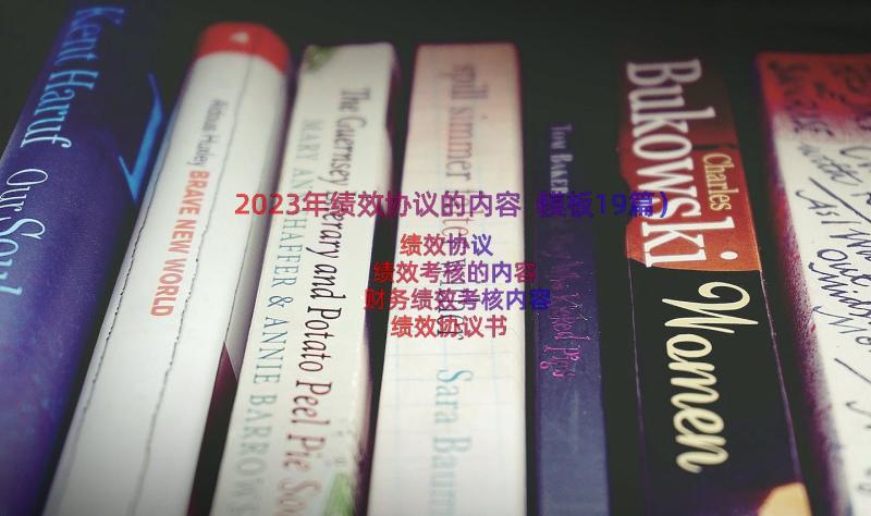 2023年绩效协议的内容（模板19篇）