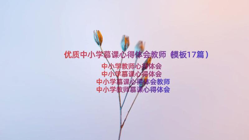 优质中小学慕课心得体会教师（模板17篇）