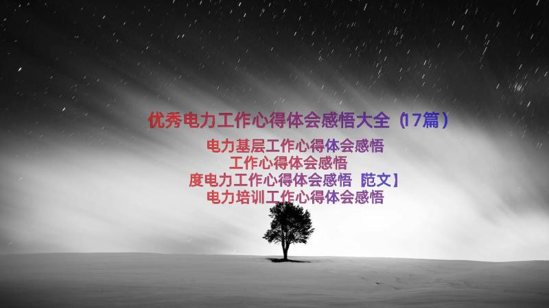 优秀电力工作心得体会感悟大全（17篇）