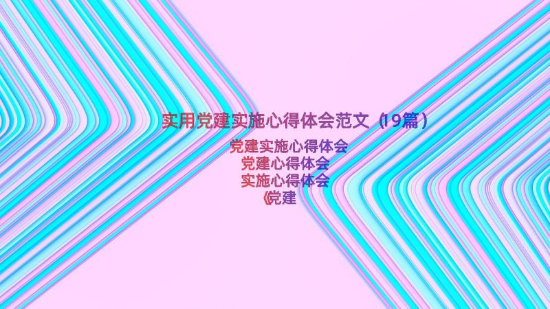 实用党建实施心得体会范文（19篇）