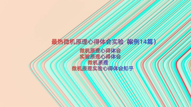 最热微机原理心得体会实验（案例14篇）