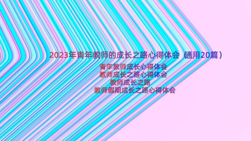 2023年青年教师的成长之路心得体会（通用20篇）