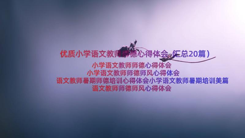 优质小学语文教师师德心得体会（汇总20篇）