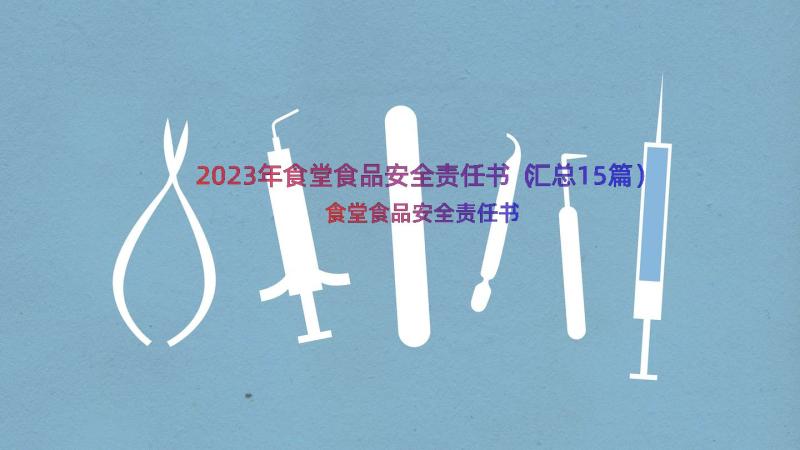 2023年食堂食品安全责任书（汇总15篇）