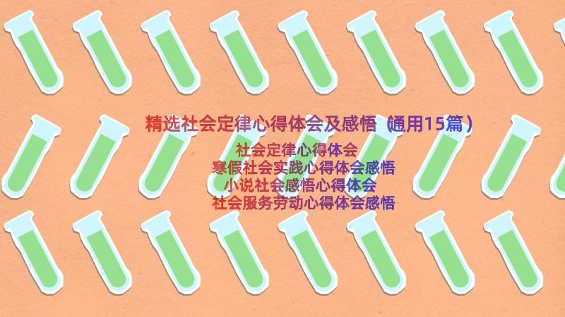 精选社会定律心得体会及感悟（通用15篇）