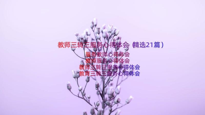 教师三转三服务心得体会（精选21篇）