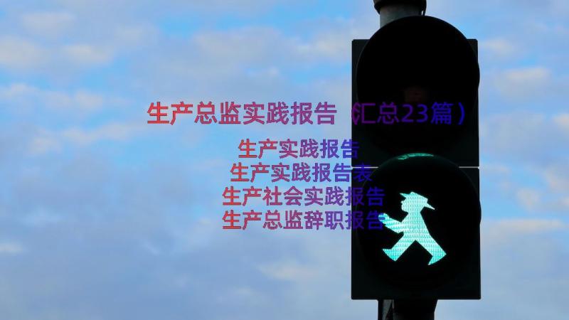 生产总监实践报告（汇总23篇）