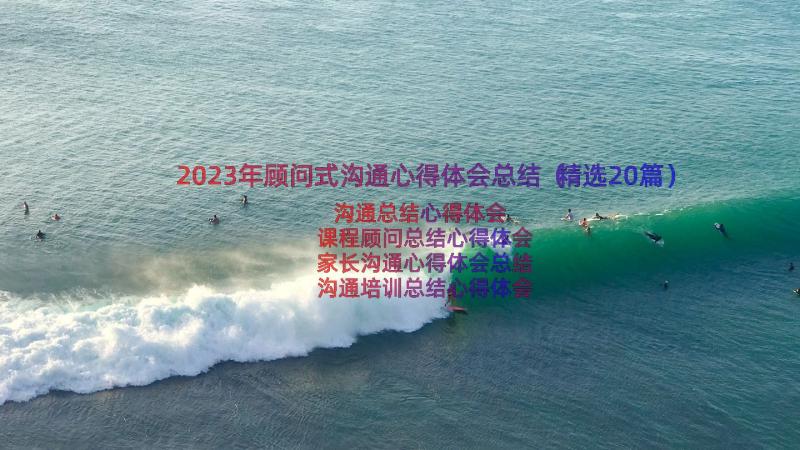 2023年顾问式沟通心得体会总结（精选20篇）