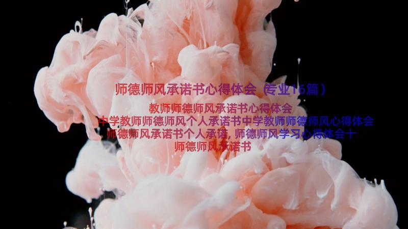 师德师风承诺书心得体会（专业16篇）