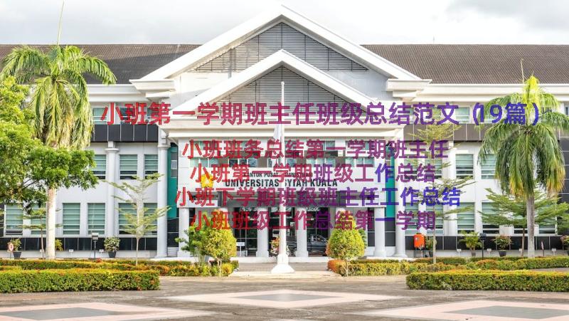 小班第一学期班主任班级总结范文（19篇）