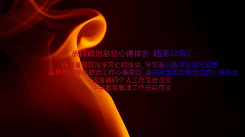 教师政治总结心得体会（通用20篇）