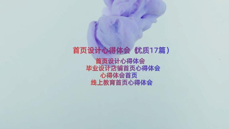 首页设计心得体会（优质17篇）