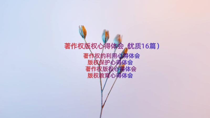 著作权版权心得体会（优质16篇）