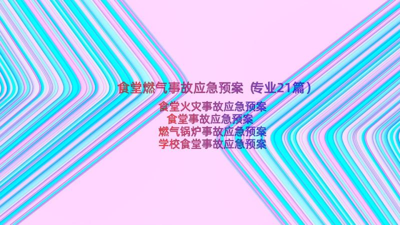 食堂燃气事故应急预案（专业21篇）