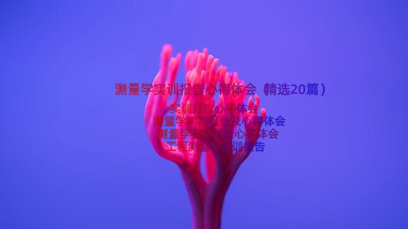 测量学实训报告心得体会（精选20篇）