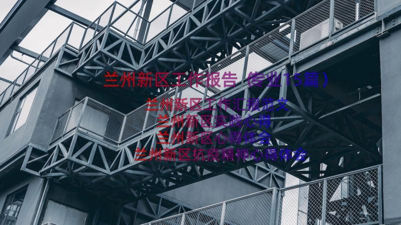 兰州新区工作报告（专业15篇）