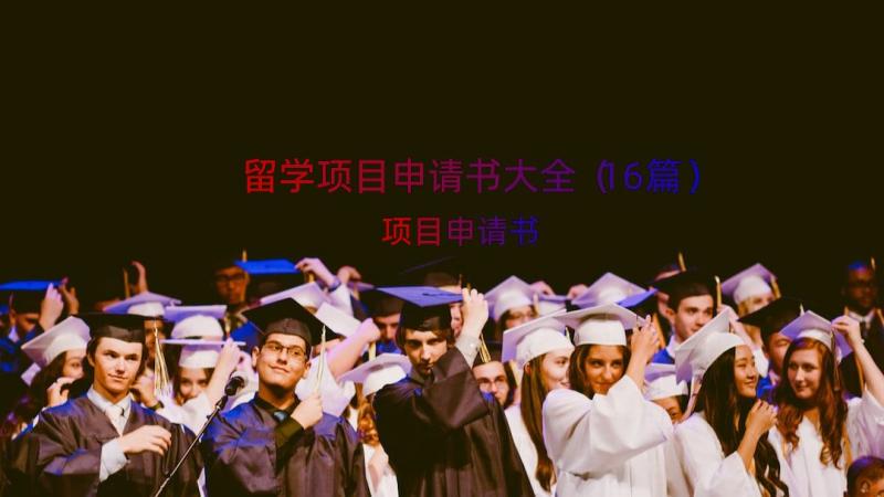 留学项目申请书大全（16篇）