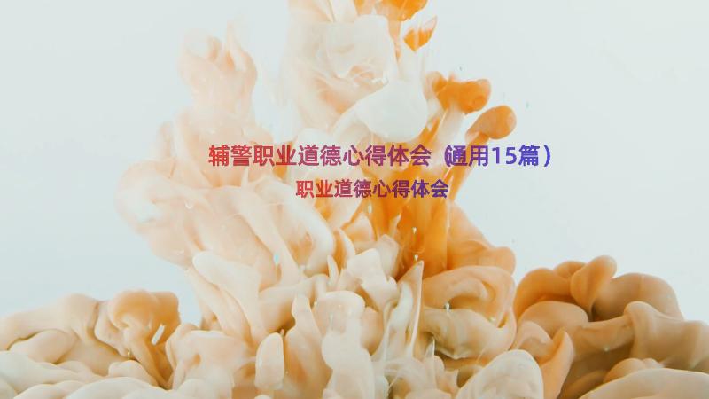 辅警职业道德心得体会（通用15篇）